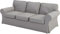 Custom Slipcover Replacement Ektorp 3 Sitzer Sofa Baumwollabdeckung Replacement ist nach Maß Slipcover Für Ektorp-Sofa-Abdeckung Hellgrau strapazierfähige Baumwolle
