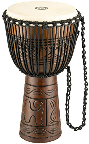 Meinl Percussion Rope Artifact Djembe - Sehr große Handtrommel - Mit Ziegenfell - Durchmesser 13 Zoll - Mahagoni, Braun (HDJ17-XL)