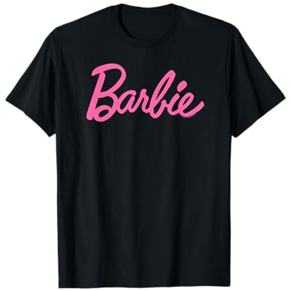 Barbie T-shirt classica con logo rosa, nero/rosa, S