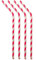 Reusable Straws (Red Stripes Pack of 4)