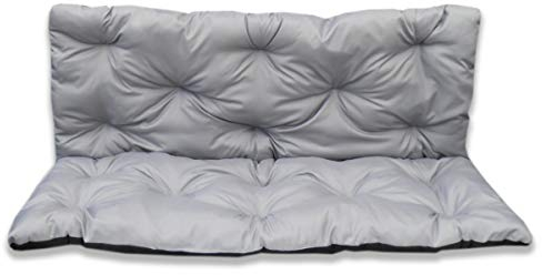 4myBaby GmbH Best for Garden Sitzkissen mit Rückenteil für 2 Personen Bank Bankauflage 100x60x50 cm KOMPLETT in vielen Farben (Hellgrau)