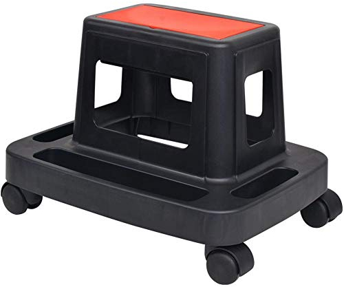 Wakects Fahrbarer Gartensitz Rollsitz Rollwagen Werkstatthocker Maximal Belastbar bis 150kg, 45 x 34 x 32 cm (B x T x H)