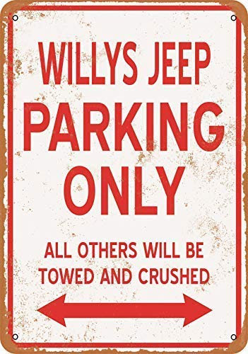 Kilburn Willys Jeep Parking Only Retro Creative Wall Decoration Personality Trend Background Simple Style Iron Painting