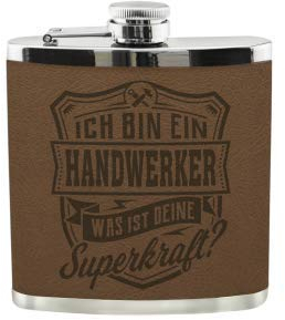 History & Heraldry Echter Kerl Flachmann Bester Handwerker - individuell und personalisiert mit Gravur, Name und Spruch