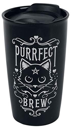 Alchemy England 1977 Purrfect Brew Unisex Becher schwarz/weiß Keramik Gothic, Katzen, Nu Goth