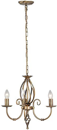 Casa Padrino Barock Kronleuchter Antik Messingfarben Ø 36 x H. 45 cm - Eleganter Wohnzimmer Kronleuchter - Kronleuchter im Barockstil
