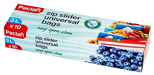 Paclan 10 kleine Plastiktüten mit Druckverschluss 3 Liter