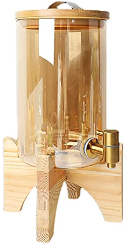 L-xiny Distributeur de Boisson Vintage avec Robinet, Distributeur de Jus avec Support et Couvercle, Sceller Fontaine à Boisson pour Boissons Chaudes et Froides