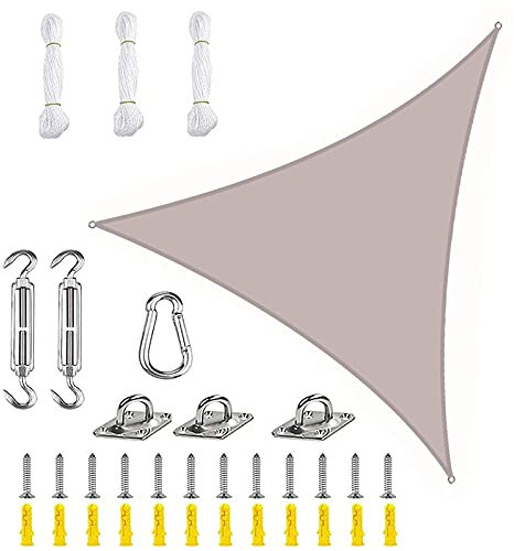 PYapron Sonnensegel Sonnenschutz Dreieck Polyester Windschutz Wetterschutz Wasserabweisend Imprägniert 95% UV Schutz Mit Seilen Und Befestigungs Kit Für Outdoor Garten,#19,6x6x6m