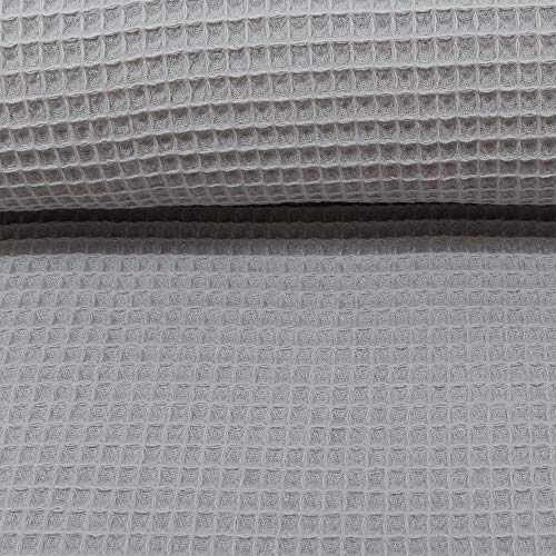 MAGAM-Stoffe Ella Waffel Stoff 100% Baumwollstoff Oeko-Tex Meterware 50cm (28. Grau)