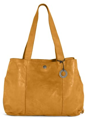 Cas8 Shopper Tasche Damen groß LEYLA, Schultertasche, Lederhandtasche, City Bag viele Fächer echtleder, tote Bag, Umhängetasche für Business Alltag und Schule, curry