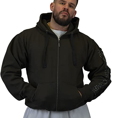 Brachial Premium Herren Kapuzenjacke Gym Mocca L - Hoodie Sweatjacke Sweatshirt Jacke mit Kapuze für Bodybuilder Sportler