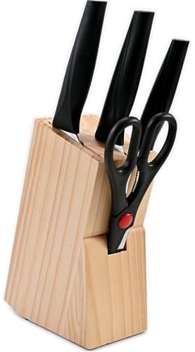 XFLYP Wooden Kitchen Knife Holder Block, Safe & Easy Universal Knife Block Solution, Slots for Standard and Small Knives & Scissors -Empty Block Only, Without Knives
