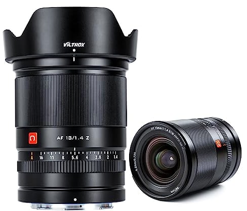 VILTROX 13mm f/1.4 Z Mount Obiettivo Grandangolare per Nikon Z50 Z30 Z6II Z7II Z6 Z7, Messa a Fuoco Automatica APS-C Nero