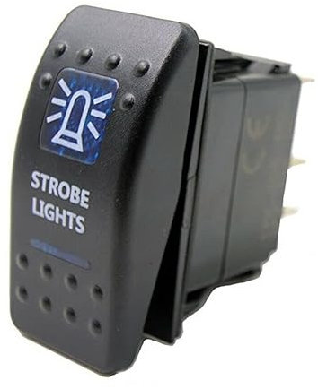 STROBE LIGHTS Faro di emergenza Cruscotto Interruttore a bilanciere Luce Blu 12 V 24 V