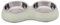 CABLEPELADO Comedero plástico Doble para Mascotas, Cuenco Acero y Goma para Mascotas, Cuenco Agua Animales, Bebedero Perro, Plato Comida Mascotas, 22 cm diámetro de Cada comedero, Verde Claro