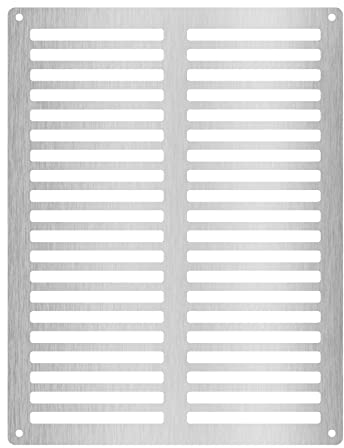 ADGO Griglia Tubond 3 mm in alluminio composito argento spazzolato, resistente alle intemperie, installazione esterna o interna, dimensioni esterne: 30 x 40 cm, dimensioni interne: 26 x 36