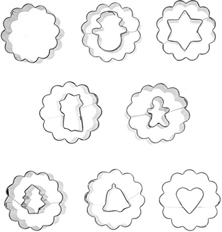 Yardenfun 8stücke Edelstahl Ausstechformen Für Kekse Teiliges Für Plätzchen Weihnachtsgebäck Und Desserts Robuste Und Leicht Zu Reinigende Keksformen Für Diy Backen