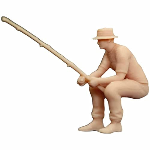 ZEDACAKAI Figurine de pêche récréative 1/43 - Modèle miniature pour homme - Doit être coloré par vous-même - N° 1