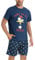 Jezonga Pigiama da Uomo in Cotone Pigiama Estivo Corto Set Manica Corta Modello Carino Stampa Sleepwear Loungewear(Blu,L)
