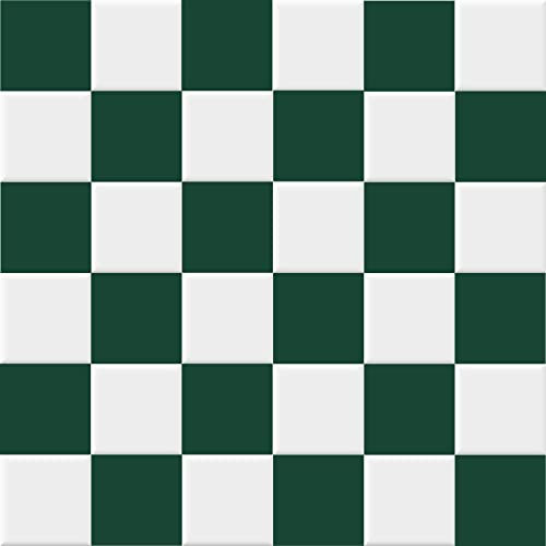 INDIGOS Fliesenaufkleber Fliesen matt - Dunkelgrün - 15x15cm - Wandfliesen selbstklebend - Klebefliesen für Wand - WC, Bordüre Fliesenspiegel renovieren überkleben