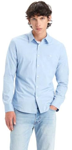Levi's Long-Sleeve Battery Housemark Slim, Uomo, Soft Chambray Blue, M