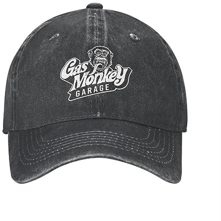Casquette de Baseball Unisexe Loisirs de Plein air Monkey Gas Garage Worn Vintage Casquette de Baseball Denim Sun Cap Unisexe Style Activités de Plein air Caps Cadeau d’Anniversaire