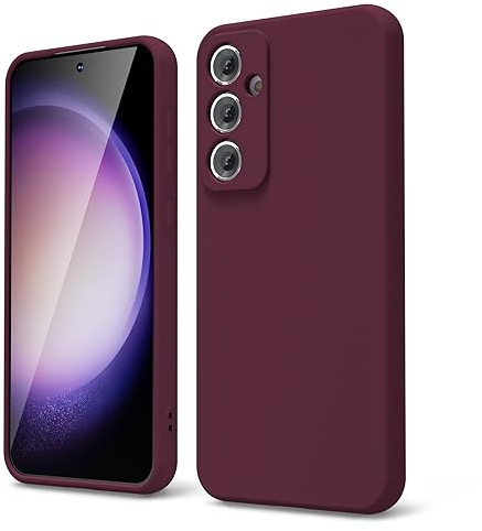 oakxco für Samsung Galaxy S23 Fe Hülle Silikon Case mit Kameraschutz, Ultra Dünn Bunt Handyhülle Mädchen, Einfarbig Handy Hülle Slim Schutzhülle, Matt TPU Weich Gummi Silikonhülle, Weinrot Bordeaux