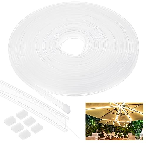 PATIKIL Silicone Tube Sleeve, 33ft/10Meter 10mm Flexible LED Channel IP67 Waterproof Protection Cover LED Silicone Channel System for 3528/5050/5630/3014 Led Strip Light