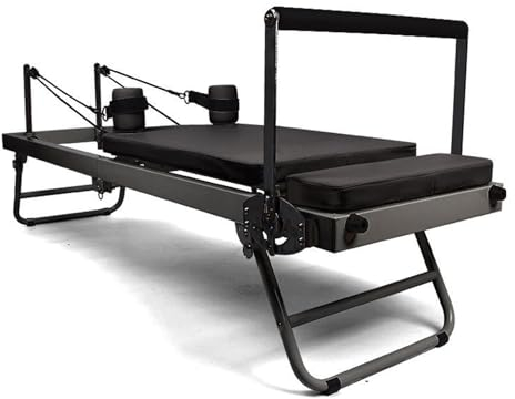 AAADRESSES Multifunktionaler Pilates Reformer, Faltbares Pilates Reformer GeräT, Pilates Bett Mit Einstellbarer IntensitäT, Bis Zu 300 Pfund Tragkraft, FüR Zuhause Und Fitnessstudio,002