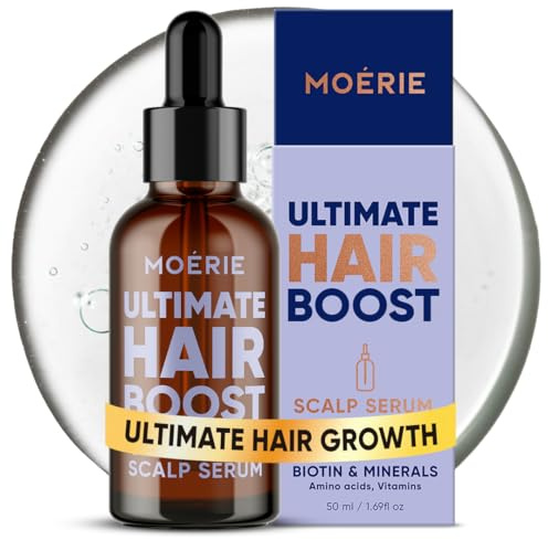 MOERIE Ultimate Hair Growth Serum for Natural Hair Regrowth & Thickening - Anti Thinning & Hair Loss Treatment for Women - Rapid Hair Growth Products - Scalp Oil Alternative - 1.69 fl oz / 50 ml