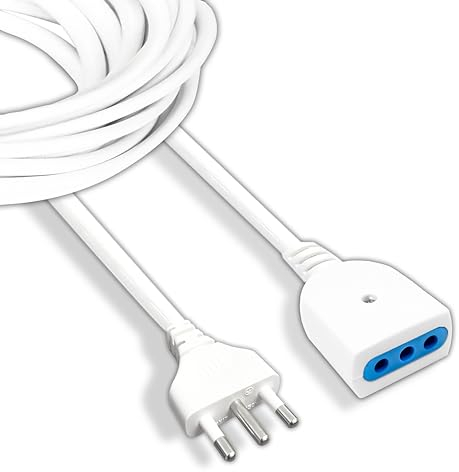 V-TAC Prolunga Elettrica 3 Metri con Presa 10A Bipasso Italiana- Prolunga Cavo Elettrico per Casa, Ufficio, Negozio, Lavoro - Alta Resistenza - Spina 16A - Bianca