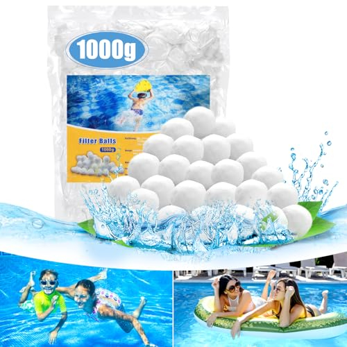 MOKHT Filterbälle Pool - 1000G Filterbälle für Sandfilteranlagen, Washbar Filterballs 1000g Ersetzen 36KG Filtersand, Polysphere Filter Balls Geeignet für Filteranlagen, Poolzubehör