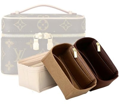 LinerLink Taschen-Organizer für LV Nice BB Bag (24 x 18 x 14,5 cm (L x H x T), handgefertigter Tascheneinsatz, 2 mm Filztascheneinsatz, Damenhandtaschenformer (Kaffee, Stil C)