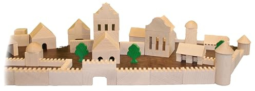 Kinder Holzbaukasten für kleine Architekten Handarbeit natur Spielzeug Erzgebirge Holz