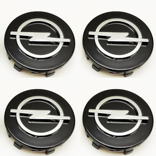 4 pcs Cache Moyeu pour Opel Astra J 54mm Capuchon Central Modification Enjoliveur Centre de Jante Capuchons Plastique ABS Cache-Moyeu,Black