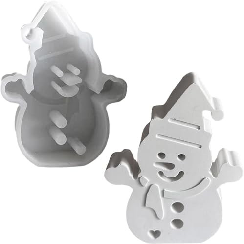 ALEFBET Silikonformen Gießformen, Silikonform Weihnachten, DIY Silikonformen Gießform, Gipsformen zum Gießen, Epoxidharz Formen(Weihnachten Schneemann)