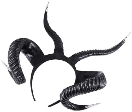 LIFKOME Halloween Costume Accessory: Goat Horns Hairband Cosplay Headband for Parties Photo Props