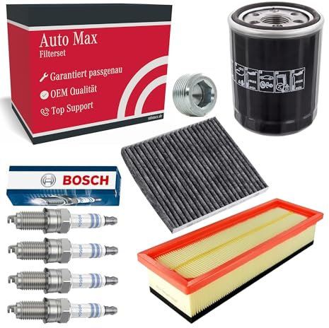 Filterset Inspektionspaket für FIAT 500 & PANDA | FORD KA | LANCIA YPSILON | 1.2 69 PS | Fiat 500 bis 08.2011 | BOSCH Zündkerzen | Aktivkohlefilter