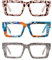 JM 3 Pack übergroße Quadratische Lesebrille Damen Herren, Blaulichtfilter Brille mit Federscharnier 2.5