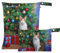Amooorous Cartoon Cute Merry Christmas Cat zippered wet dry bag for breast pump parts 2 Pack wet bag for swimsuit with handles for daycare, baby diapers