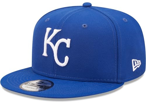 New Era Cappello unisex per adulti, MLB 9Fifty, con logo principale, regolabile, taglia unica, Kansas City Royals - Blu, Taglia unica