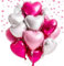 Ballon Coeur,12 pcs Ballons Argent Rose Baudruche en Forme de Coeur, Ballons Gonflables Helium Coeur pour Saint Valentin, Anniversaire, Mariage, Fête D'enfants, Baby Shower Décorations