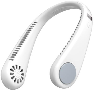 Zumhigh Ventilateur de Cou Portable Rechargeable – Ventilateur sans Pales Mains Libres à 4 Vitesses, 5200 MAH Batterie Longue Durée avec Affichage LED – Design Léger pour Bureau, Voyage ou Maison