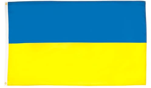 AZ FLAG - Lot de 2 Drapeau Ukraine - 150x90 cm - Drapeau Ukrainien 100% Polyester Avec Oeillets Métalliques Intégrés