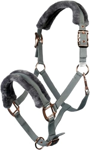 HKM Rosegold Glamour Style Halfter, Grau/Rosegold, Pony