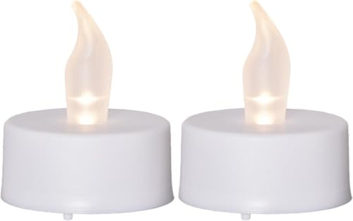 Star 2er Set Teelichte,Paulo', Timer-Funktion, flackerndes Licht, warmweiß, Ø 4cm