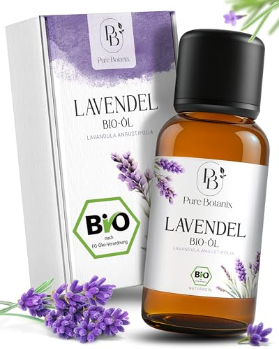 Pure Botanix - BIO Lavendelöl - 30ml - Aromatherapie - Lavendelöl Bio - 100% naturrein -Lavendelöl ätherisches Öl - Duftöl