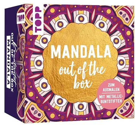 Kreativität out of the Box: Mandala ausmalen: Anleitungsheft, 30 Ausmalkarten, Metallic-Buntstifte