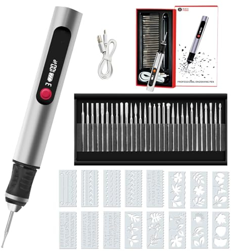 etchwerk Customizer Gravierstift Kabelloses USB-Gravurwerkzeug 2-in-1 Mini Gravierer wiederaufladbar tragbarer für Holz Metall Glas Kunststoff Stein Schmuck